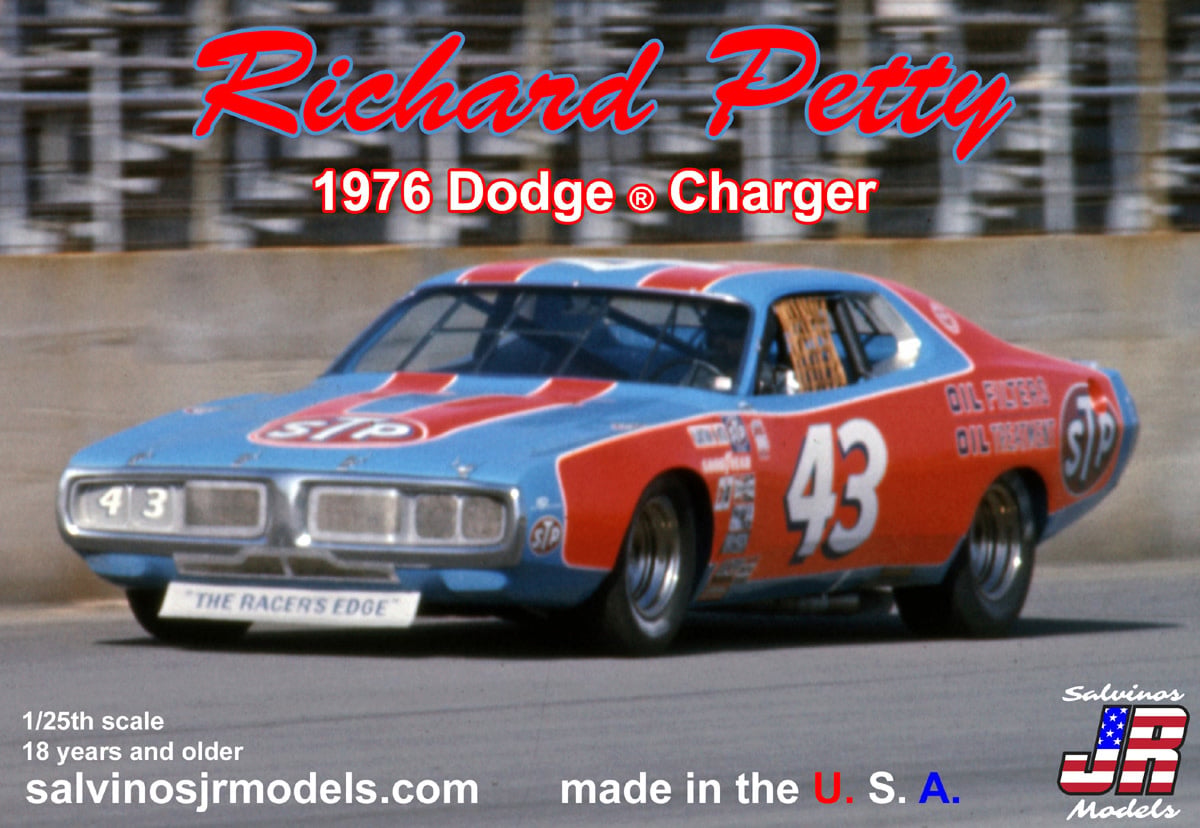 SJMRPDC1976D-V 1/24 RICHARD PETTY 1976 DODGE CHARGER W/VINYL WRAP DECALS PLASTIC MODEL KIT