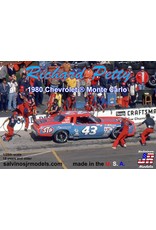 SALVINO'S JR MODELS SJMRPMC1980O 1/25 RICHARD PETTY RACING 1980 CHEVROLET MONTE CARLO REVERSE PAINT PLASTIC MODEL CAR KIT