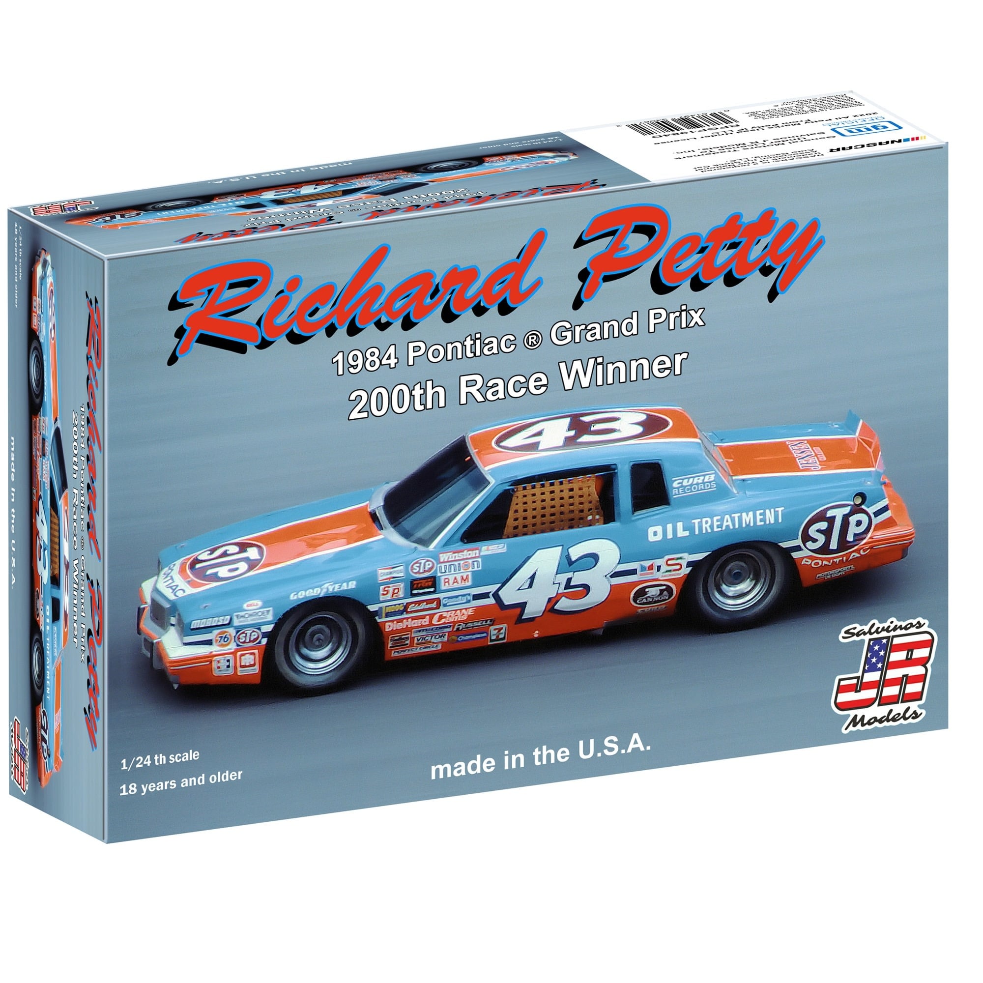 SJMRPGP1984D 1/24 RICHARD PETTY 1984 PONTIAC GRAND PRIX 200TH RACE WINNER PLASTIC MODEL KIT