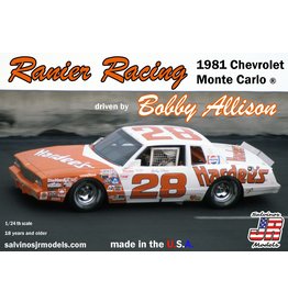 SALVINO'S JR MODELS SJMRRMC1981C 1/24 RANIER RACING 1981 MONTE CARLO DRIVEN BY BOBBY ALLISON PLASTIC MODEL CAR KIT