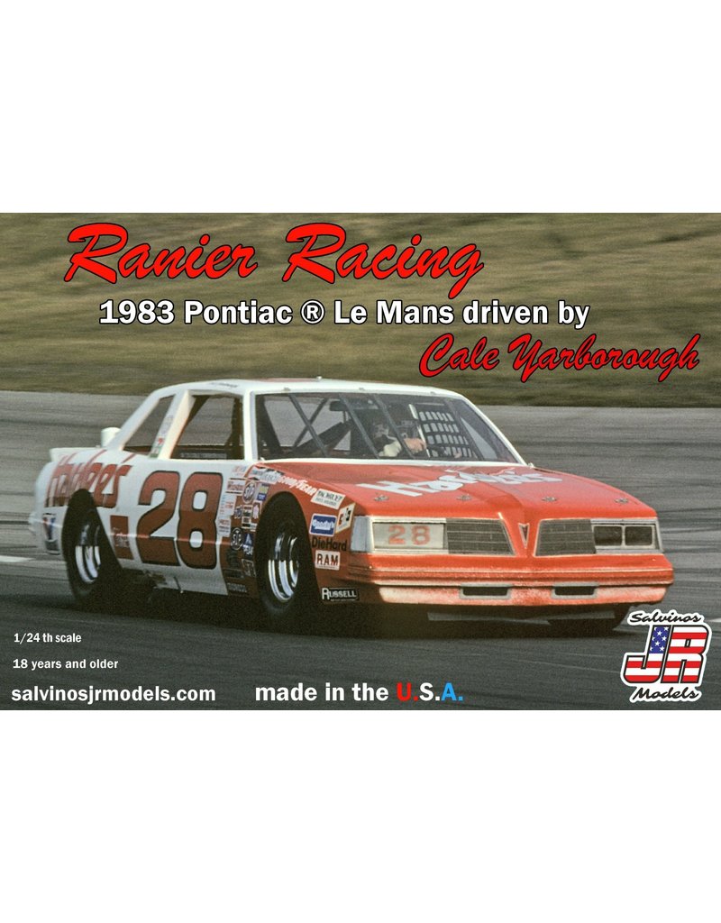 SALVINO'S JR MODELS SJMRRLM1983D 1/24 RANIER RACING 1983 PONTIAC LEMANS, DRIVEN BY CALE YARBOROUGH PLASTIC MODEL CAR KIT