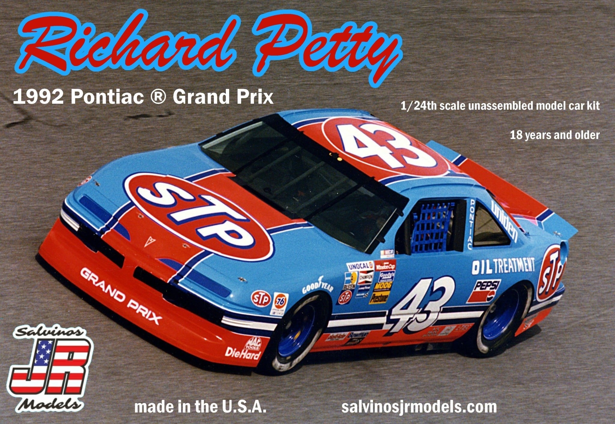 SJMRPGP1992A 1/24 RICHARD PETTY #43 1992 PONTIAC GRAND PRIX PLASTIC MODEL KIT