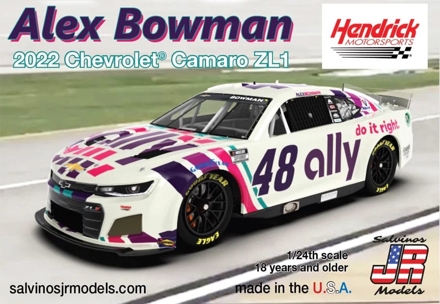 SJMHMC2022ABP 1/24 HENDRICK MOTORSPORTS ALEX BOWMAN 2022 CAMARO PLASTIC MODEL KIT