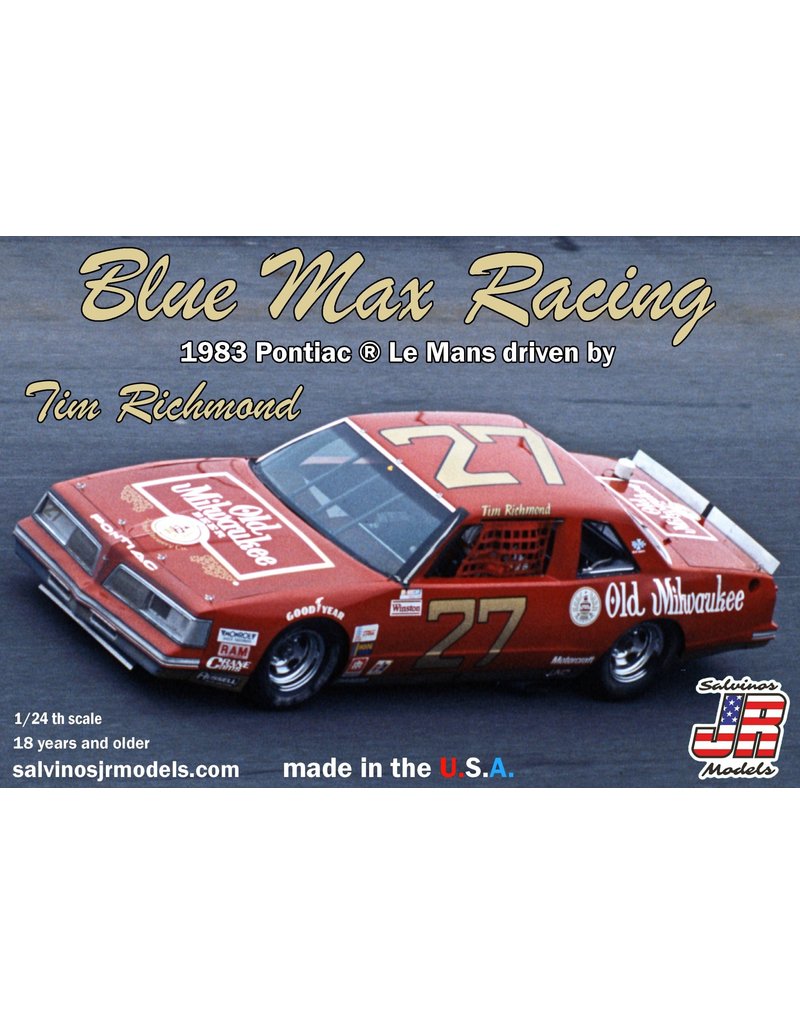 SALVINO'S JR MODELS SJMBMLM1983P 1/24 BLUE MAX RACING 1983 PONTIAC LEMANS DRIVEN BY TIM RICHMOND PLASTIC MODEL CAR KIT