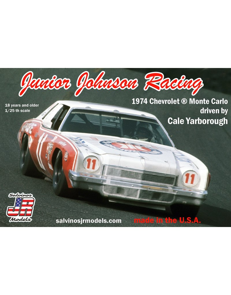 SALVINO'S JR MODELS SJMJJMC1974B 1/25 JUNIOR JOHNSON RACING #11 1974 CHEVY MONTE CARLO - CALE YARBOROUGH PLASTIC MODEL CAR KIT