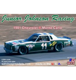SALVINO'S JR MODELS SJMJJMC1981R 1/25 JUNIOR JOHNSON RACING 1981 CHEVROLET MONTE CARLO, DRIVEN BY DARRELL WALTRIP PLASTIC MODEL CAR K