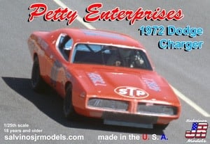 SJMPEDC1972D 1/25 PETTY ENTERPRISES 1972 DODGE CHARGER PLASTIC MODEL KIT