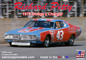 SJMRPDC1976D 1/24 RICHARD PETTY 1976 DODGE CHARGER W/WATER SLIDE DECALS PLASTIC MODEL KIT