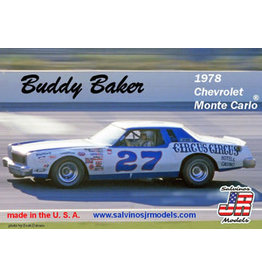 SALVINO'S JR MODELS SJMBBMC1978O 1/25 BUDDY BAKER #27 1978 CHEVROLET MONTE CARLO PLASTIC MODEL CAR KIT