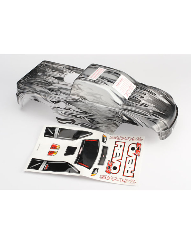 TRAXXAS TRA5387X BODY, REVO 3.3, PROGRAPHIX (REPLACEMENT FOR PAINTED BODY. GRAPHICS ARE PRINTED, REQUIRES PAINT & FINAL COLOR APPLICATION)/DECAL SHEET