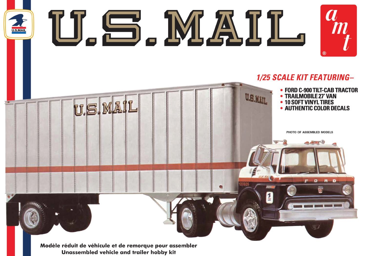 AMT1326 1/25 FORD C600 US MAIL TRUCK PLASTIC MODEL KIT