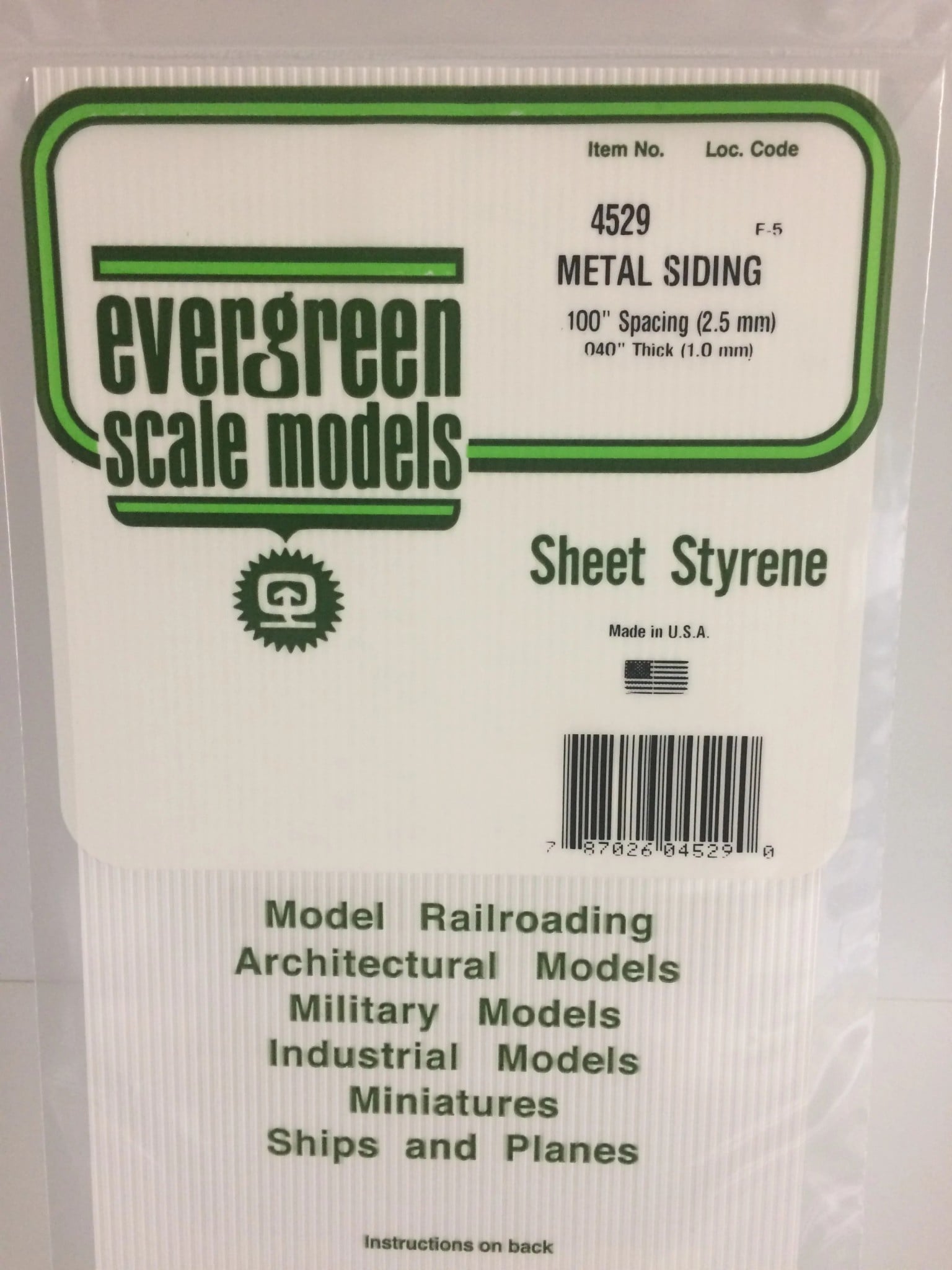 4529 Metal Siding Sheet .100 SP