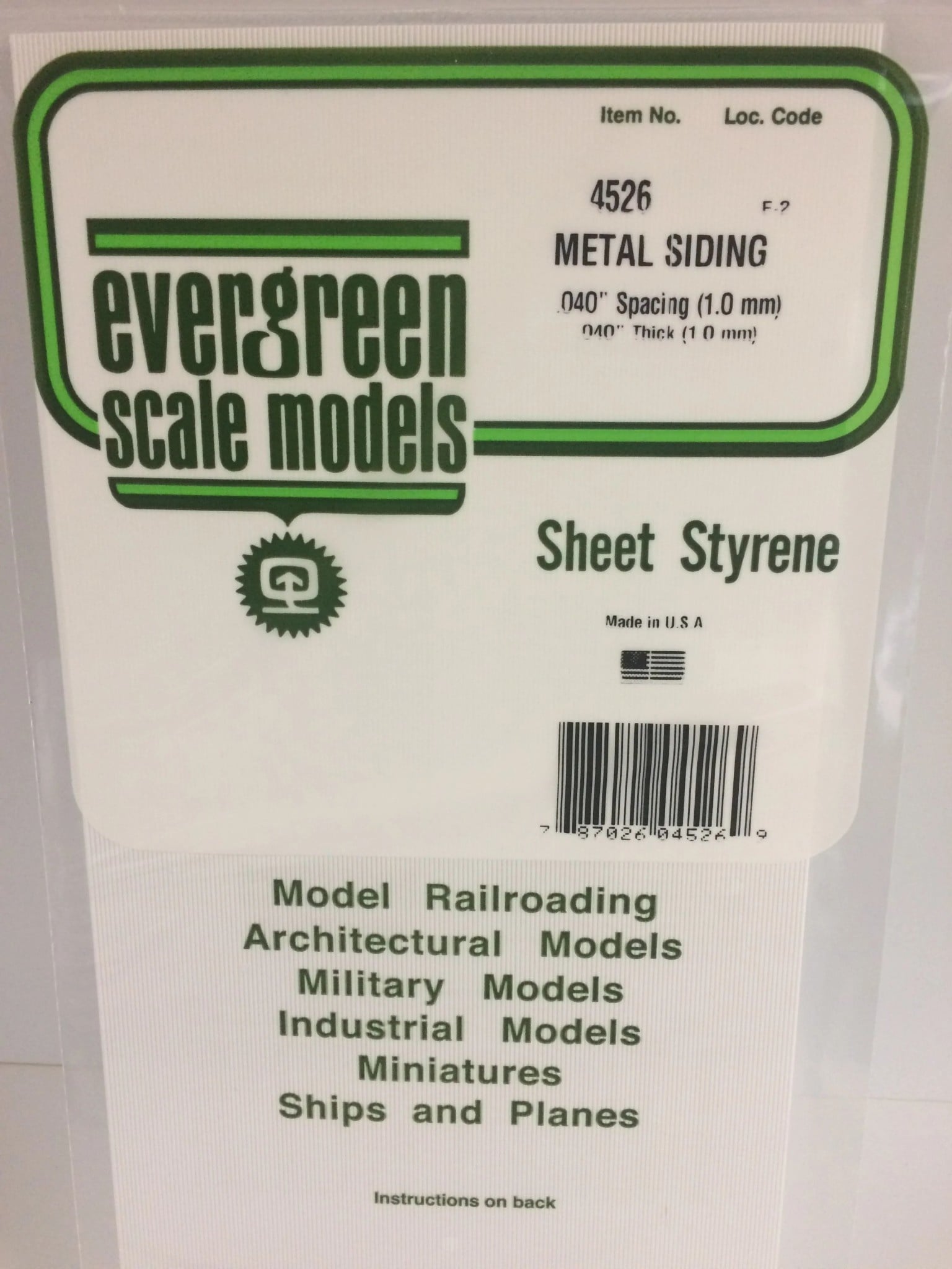 4526 Metal Siding Sheet .040" sp