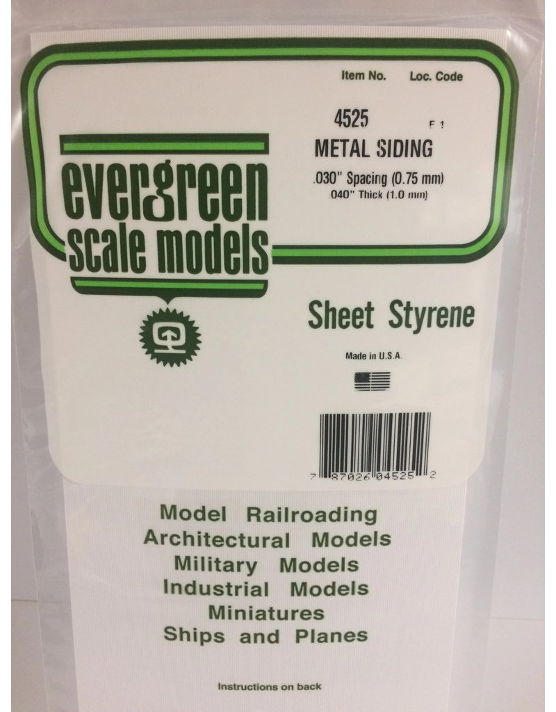 EVERGREEN EVG4525 METAL SIDING .030 SPACING .040 THICKNESS