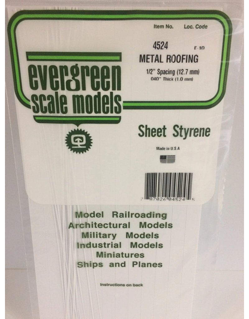 EVERGREEN EVG4524 METAL ROOFING 1/2 SPACING .040 THICKNESS