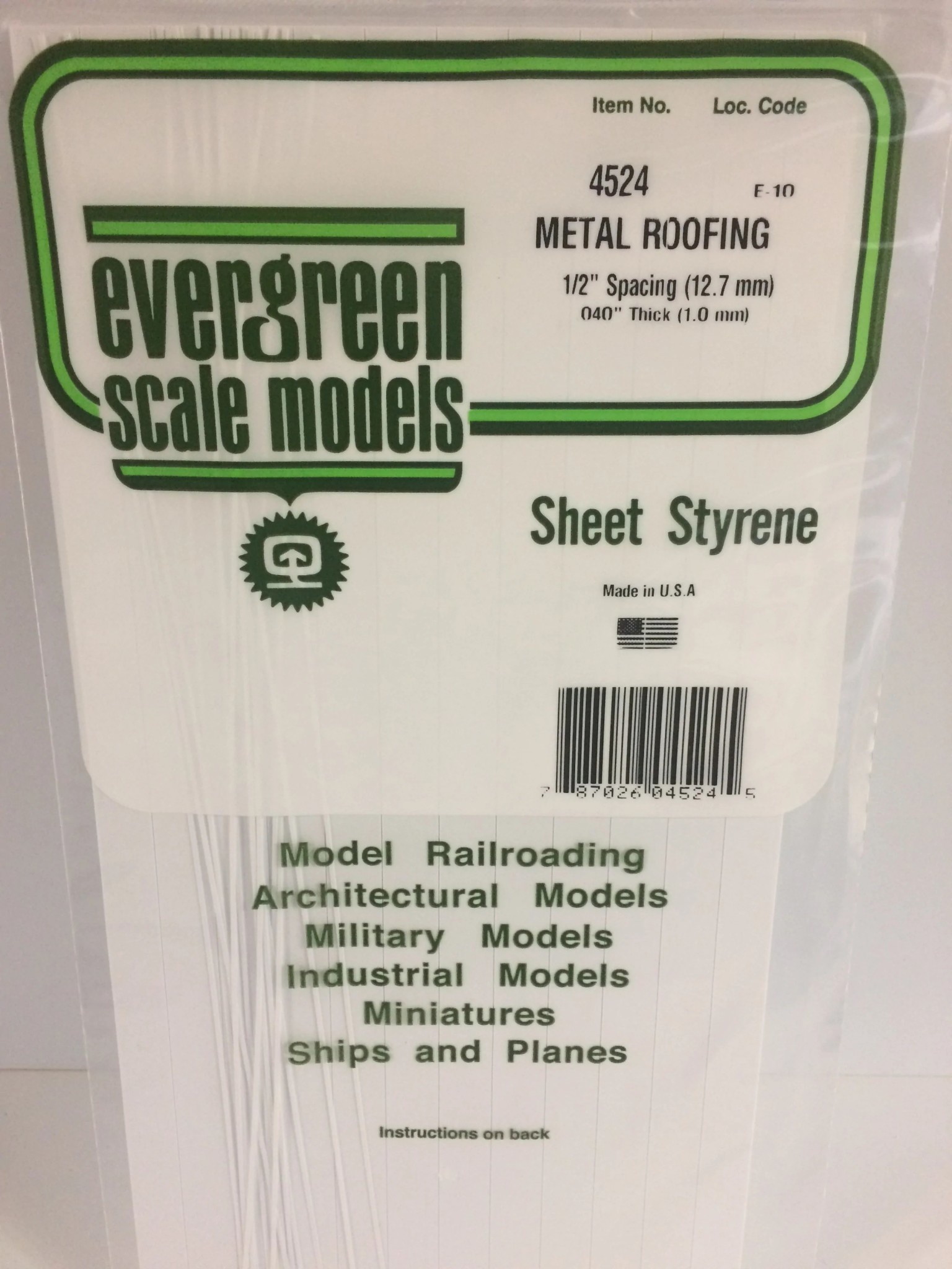 EVG4524 METAL ROOFING 1/2 SPACING .040 THICKNESS