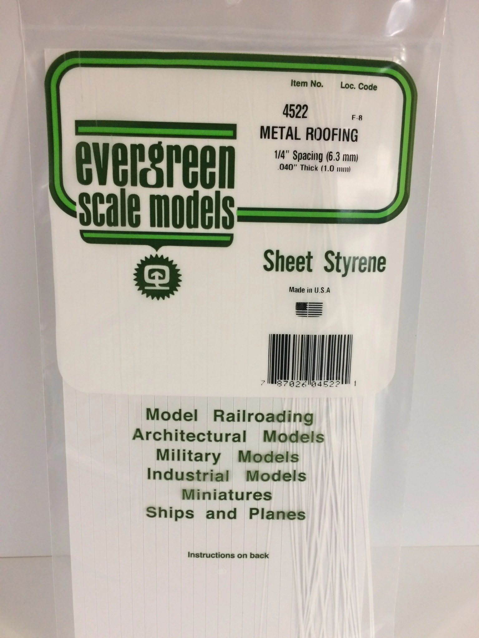 EVG4522 METAL ROOFING 1/4 SPACING .040 THICKNESS