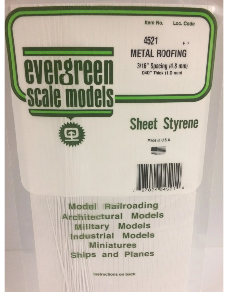 EVERGREEN EVG4521 METAL ROOFING 3/16 SPACING .040 THICKNESS