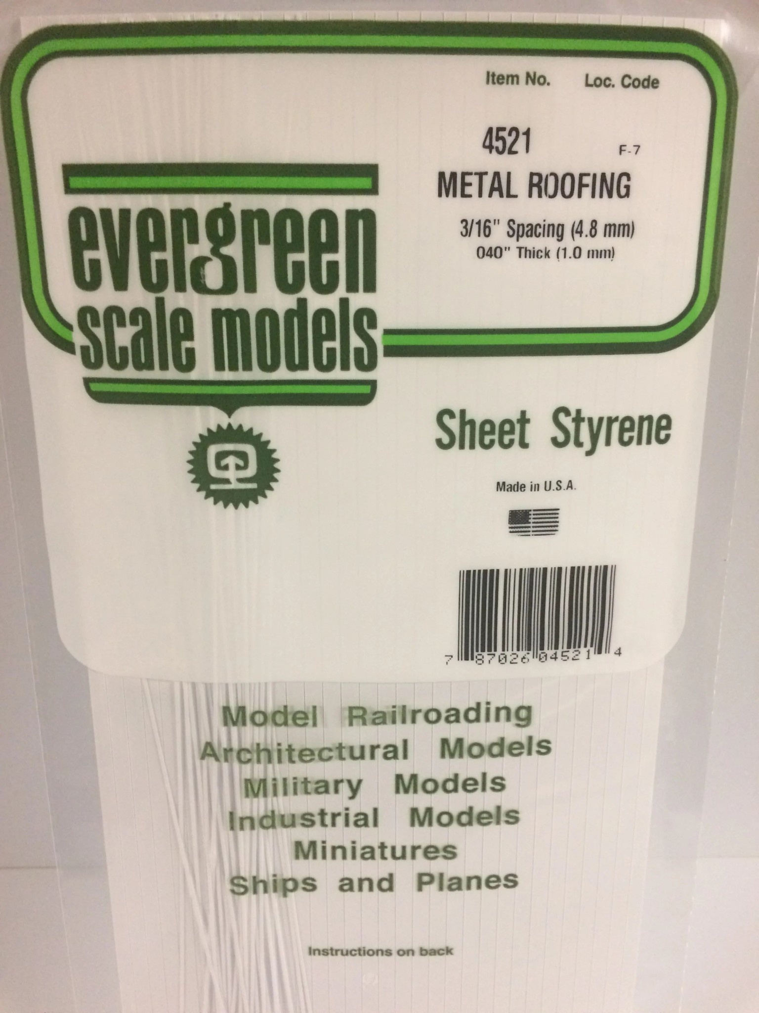 EVG4521 METAL ROOFING 3/16 SPACING .040 THICKNESS