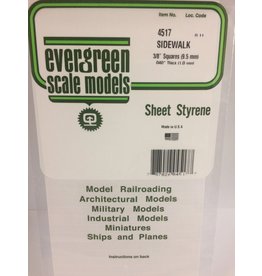EVERGREEN EVG4517 SIDEWALK 3/8 SQUARES .040 THICKNESS