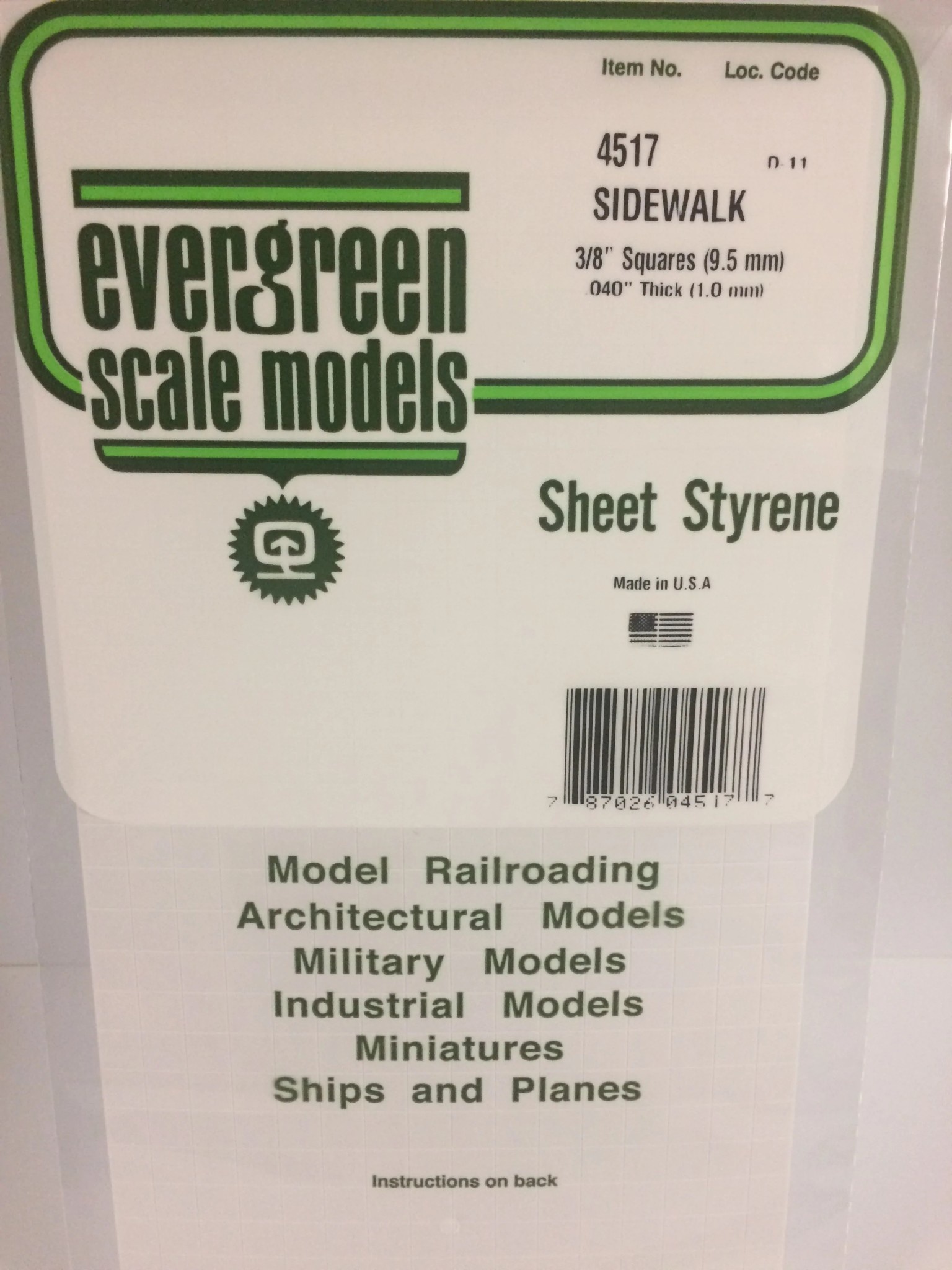 4517 Styrene sidewalk 3/8"