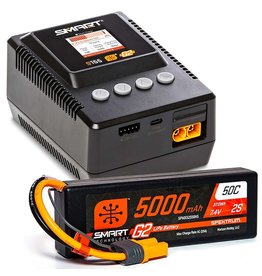 SPEKTRUM SPMXPSS200 SMART POWERSTAGE: 5000MAH 2S LIPO & S155 CHARGER