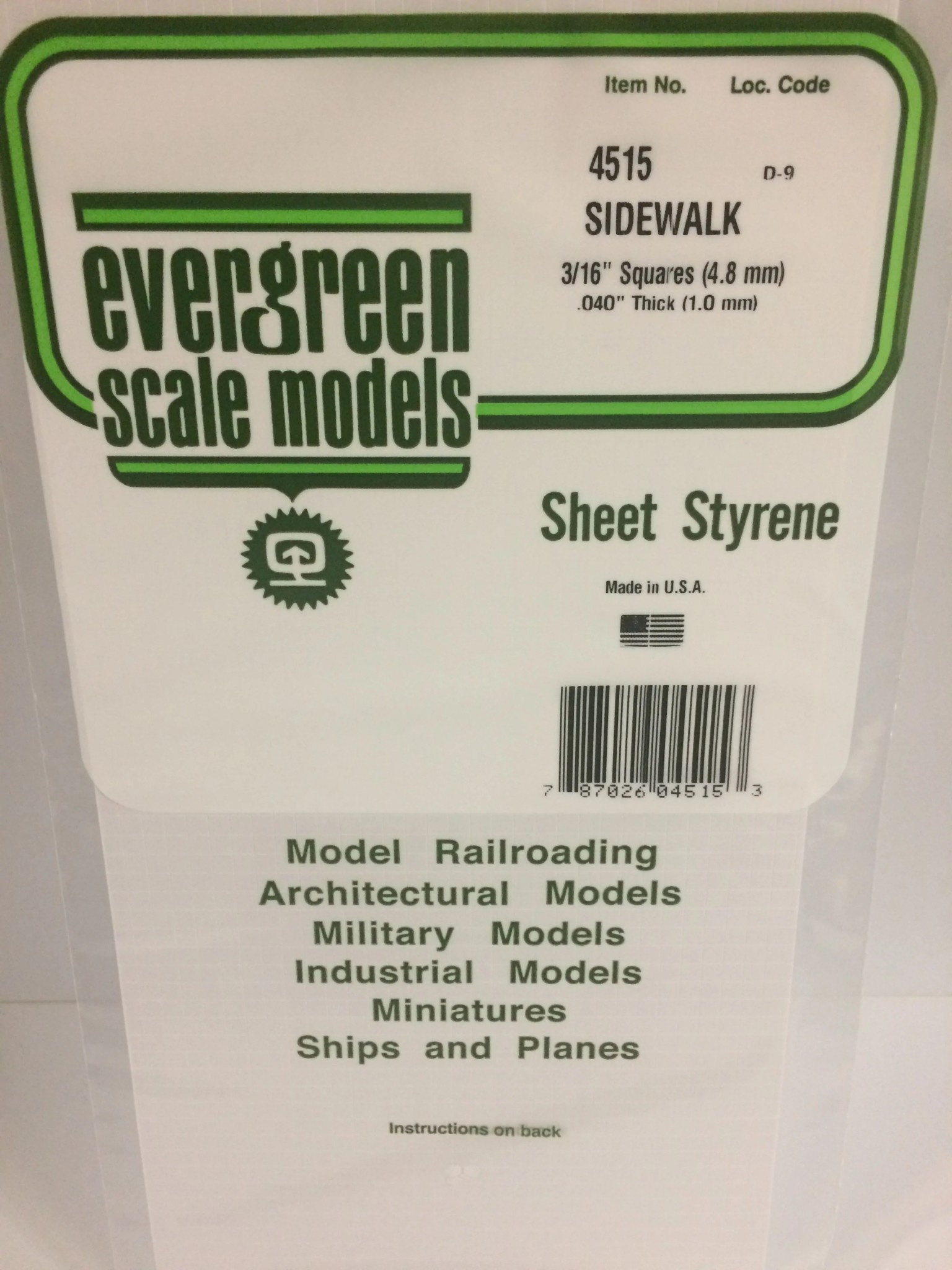4515 Styrene Sidewalk 3/16"