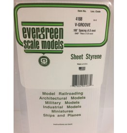 EVERGREEN EVG4188 V GROOVE .188 SPACING .040 THICKNESS