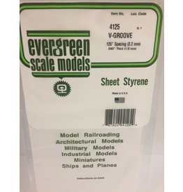 EVERGREEN EVG4125 V GROOVE .125 SPACING .040 THICKNESS