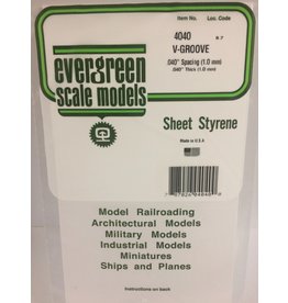 EVERGREEN EVG4040 V GROOVE .040 SPACING .040 THICKNESS
