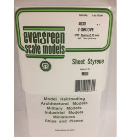 EVERGREEN EVG4030 V GROOVE .030 SPACING .040 THICKNESS