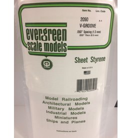 EVERGREEN EVG2050 V GROOVE .050 SPACING .020 THICKNESS