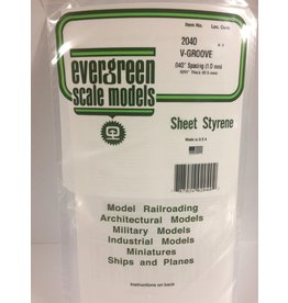 EVERGREEN EVG2040 V GROOVE .040 SPACING .020 THICKNESS