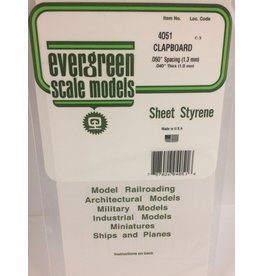 EVERGREEN EVG4051 CLAPBOARD .050 SPACING .040 THICKNESS