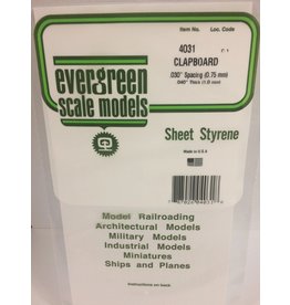 EVERGREEN EVG4031 CLAPBOARD .030 SPACING .040 THICKNESS