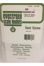 EVERGREEN EVG3035 PASSENGER CAR S SCALE 2-1/4 SPACING .030 THICKNESS