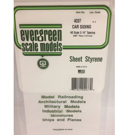 EVERGREEN EVG4037 CAR SIDING HO SCALE 3-1/4 SPACING .040 THICKNESS