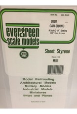 EVERGREEN EVG2020 CAR SIDING N SCALE 3-1/4 SPACING .020 THICKNESS