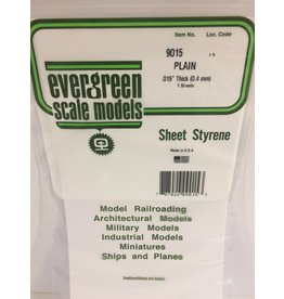 EVERGREEN EVG9015 .015 SHEET PLAIN 3PC