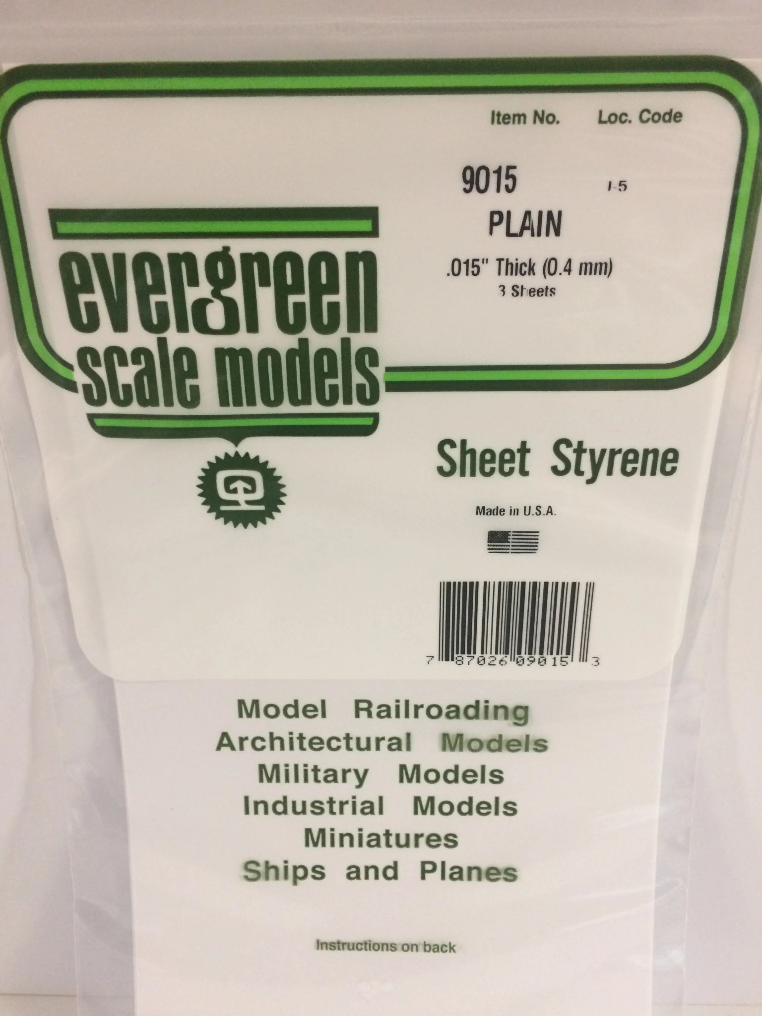 9015 Styrene Sheet Plain 6x12x.015 - 3
