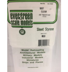 EVERGREEN EVG9007 .015 SHEET CLEAR 2PC