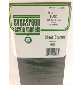 EVERGREEN EVG9513 .020 SHEETS BLACK 3PC