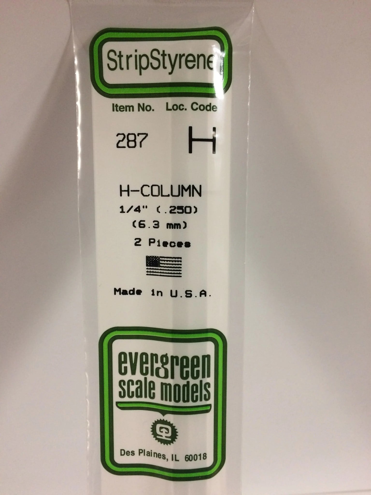 287 Styrene H-column .250" 2/