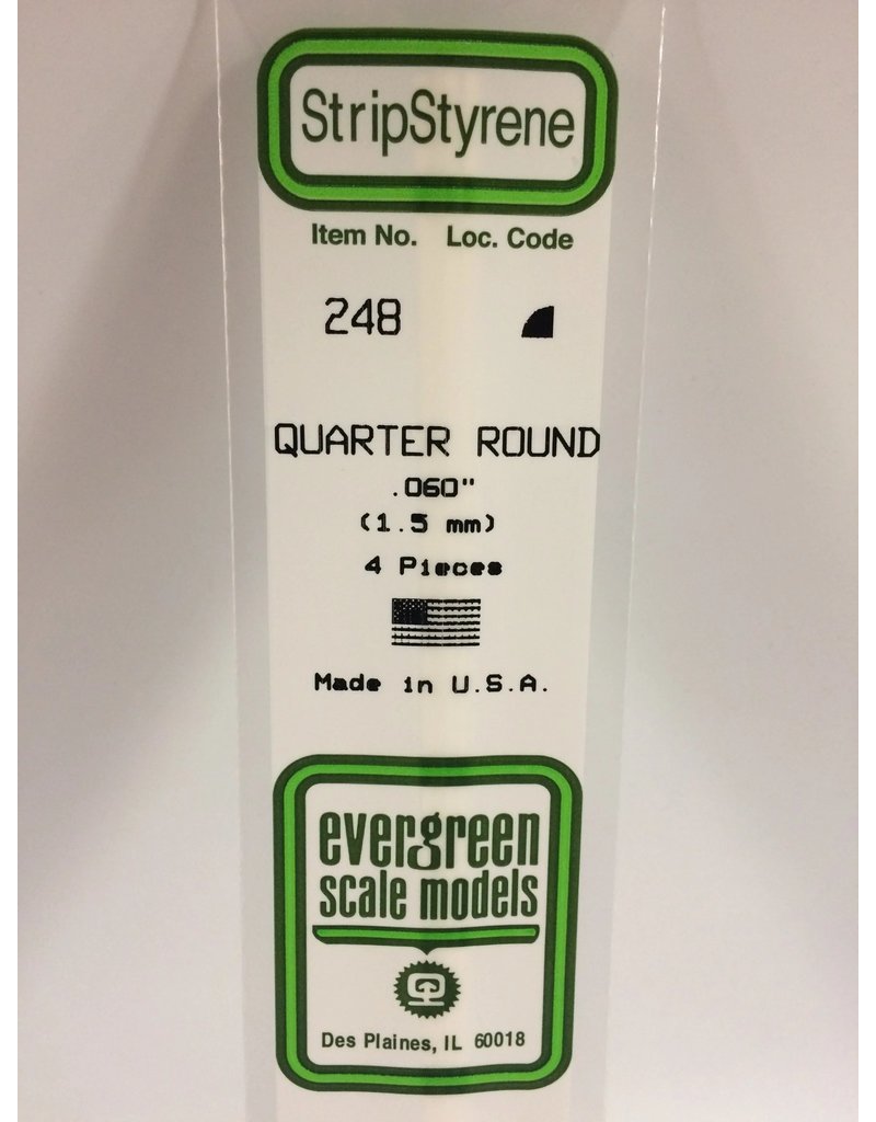 EVERGREEN EVG248 .060 QUARTER ROUND 4PC