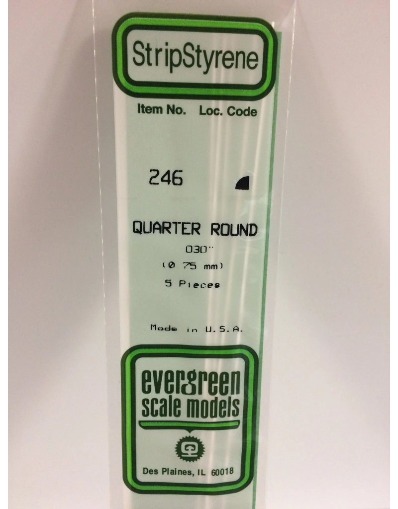 EVERGREEN EVG246 .030 QUARTER ROUND 5PC