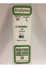 EVERGREEN EVG757 .250 Z CHANNEL 2PC