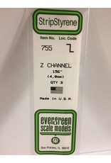 EVERGREEN EVG755 .156 Z CHANNEL 3PC