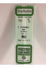 EVERGREEN EVG752 .080 Z CHANNEL 4PC