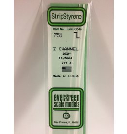 EVERGREEN EVG751 .060 Z CHANNEL 4PC