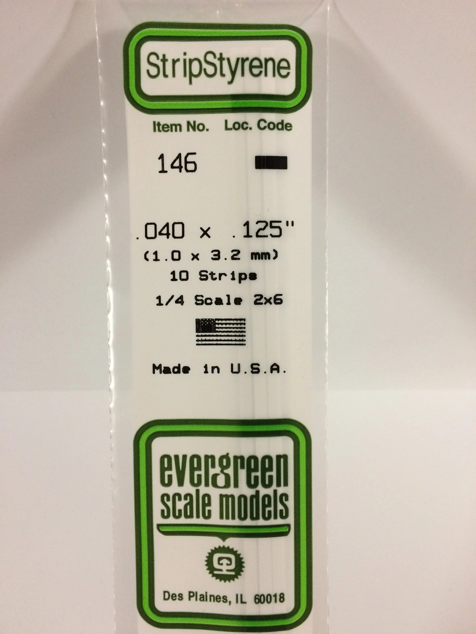 146 Styrene strip .040x.125" 10/